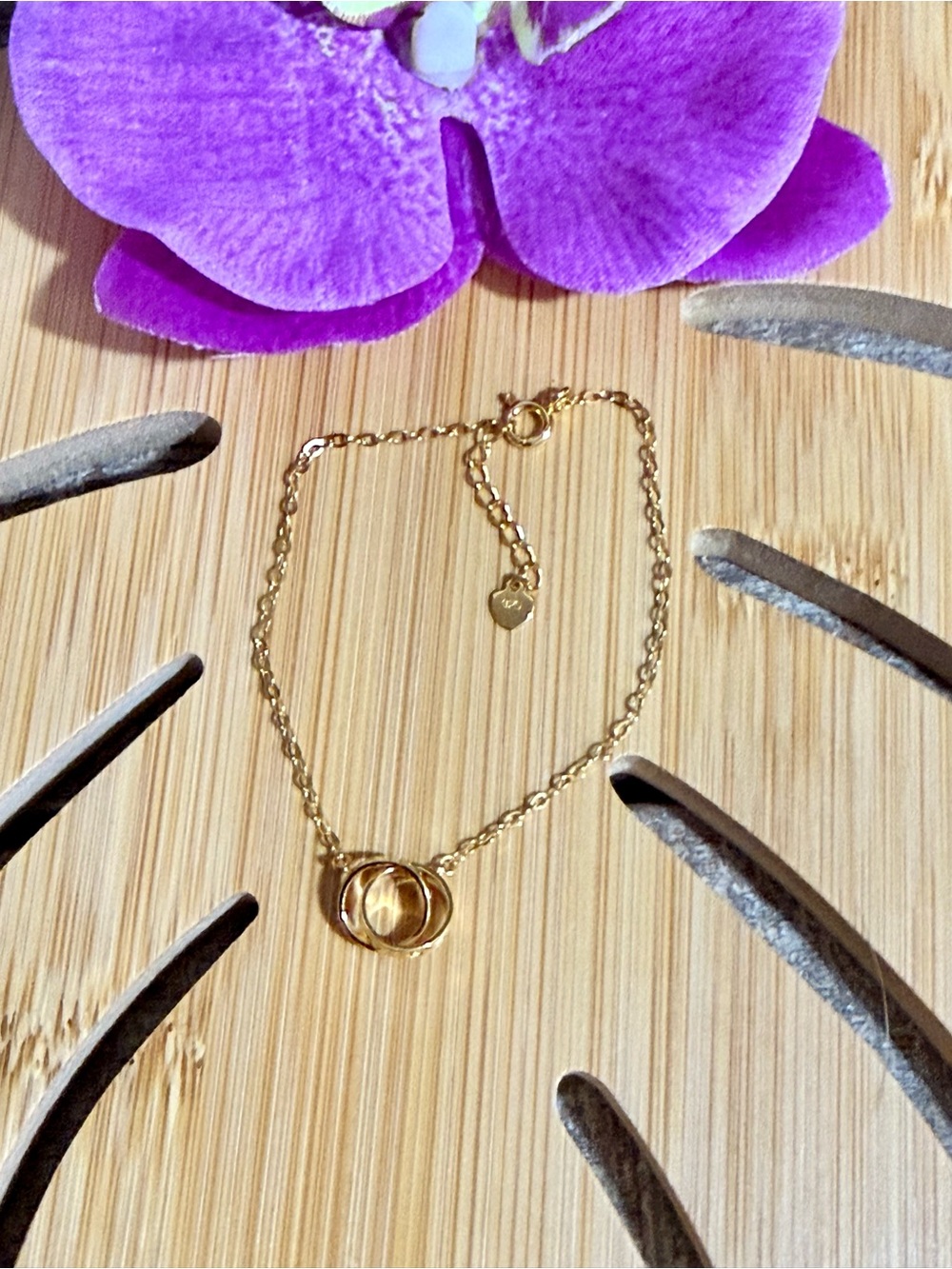 Delicate Gold Double Circle Bracelet - Minimal Women’s Jewelry